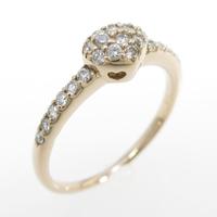 K18PG ハート ダイヤモンドリング