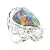 K18WG ボルダーオパールリング