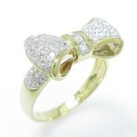 750YG／750WG リボン パヴェ ダイヤモンドリング5％引き