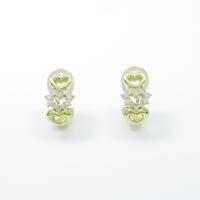 K18YG ハート ダイヤモンドイヤリング