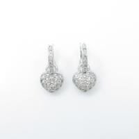 K18WG 2WAY ハート パヴェ ダイヤモンドピアス