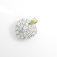 K18WG／K18YG ハート パヴェ ダイヤモンドペンダント