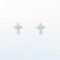 【リメイク】K18WG クロス ダイヤモンドピアス