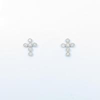 【リメイク】K18WG クロス ダイヤモンドピアス