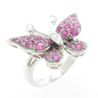 750YG／750BG バタフライ ピンクサファイヤリング10％引き