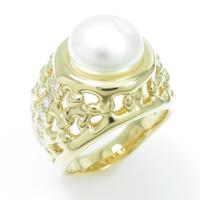 K18YG シロチョウパールリング