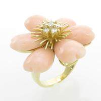 K18YG フラワー サンゴリング10％引き