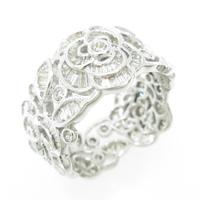 K18WG ローズ ダイヤモンドリング