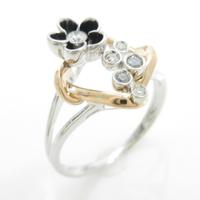 K18スリーカラー フラワー ダイヤモンドリング