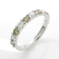 K18WG ハーフエタニティ ダイヤモンドリング