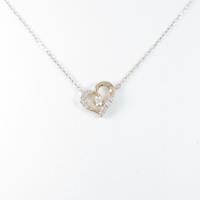 4゜C ハート ホワイトトパーズネックレス