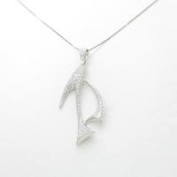 K18WG／750WG フィッシュ パヴェ ダイヤモンドネックレス