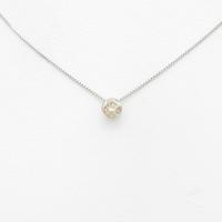 K18WG ソリティア ダイヤモンドネックレス