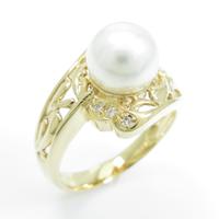 K18YG アコヤパールリング