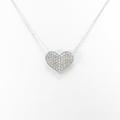 K18WG ハート ダイヤモンドネックレス