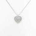 K18WG ハート ダイヤモンドネックレス