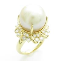 K18YG シロチョウパールリング