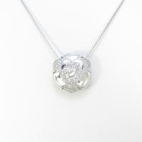 K18WG フラワー ダイヤモンドネックレス