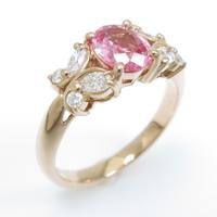 K18PG ピンクサファイヤリング