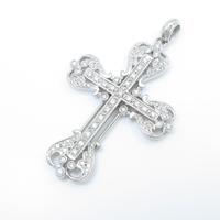 K18WG クロス ダイヤモンドペンダント