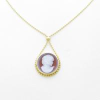 K18YG メノウカメオネックレス