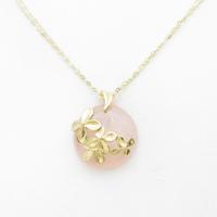 K18YG ローズクオーツネックレス