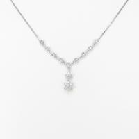 K18WG フラワー ダイヤモンドネックレス