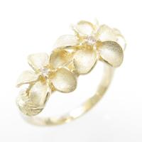 14KYG フラワー ダイヤモンドリング