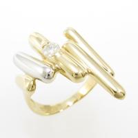 K18YG／PT ダイヤモンドリング