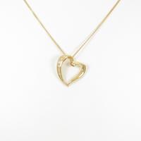 K18YG ハート ダイヤモンドネックレス