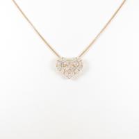 K14PG ハート ダイヤモンドネックレス