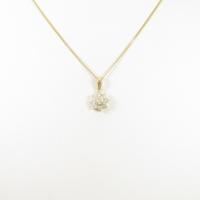 K18YG フラワー ダイヤモンドネックレス