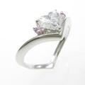 プラチナダイヤモンドリング 0．616ct・E・SI1・ハートシェイプ