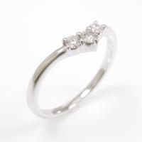 K18WG スリーストーン ダイヤモンドリング