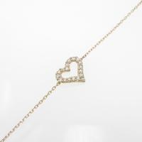 K18PG ハート ダイヤモンドブレスレット