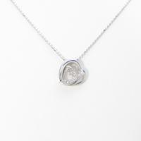 K18WG ハート ダイヤモンドネックレス