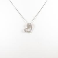 K18WG ハート ダイヤモンドネックレス