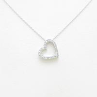 K18WG ハート ダイヤモンドネックレス30％引き