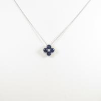 K18WG フラワー サファイヤネックレス