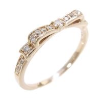 K18PG リボン ダイヤモンドリング