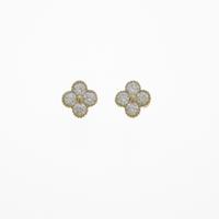 【新品】K18YG フラワー ダイヤモンドピアス