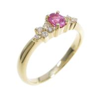 K18YG ピンクサファイヤリング