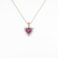 K18YG／PT ルベライトトルマリンネックレス10％引き
