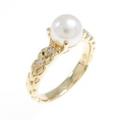 K18YG アコヤパールリング