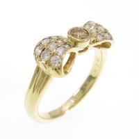 750YG リボン ダイヤモンドリング