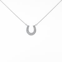 K18WG ホースシュー ダイヤモンドネックレス