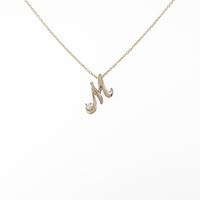 K18PG イニシャルM ダイヤモンドネックレス