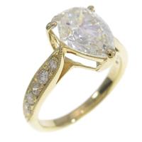 【リメイク】K18YG ダイヤモンドリング 2．265ct・J・SI2・ペアシェイプ