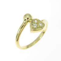 K18YG キュービックピンキーリング