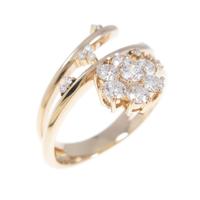 K18PG フラワー ダイヤモンドリング